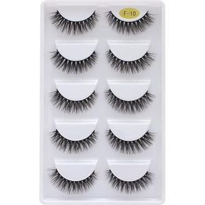 Valse wimpers, 5 paar 3D nepwimpers van imitatienerts, handgemaakte dramatische dikke gekruiste cluster valse wimpers, zwart, natuur, pluizig, lang, zacht, herbruikbaar (F13)