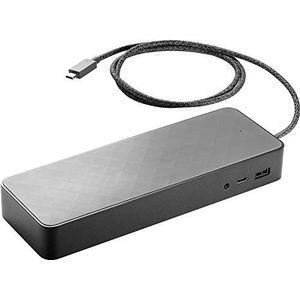 HP 1MK33AA #ABA USB-C universeel dockingstation voor Chromebook 14 G4, EliteBook 1040 G4, ZBook Studio G3 Mobile WorkStation en meer, zwart (vernieuwd)