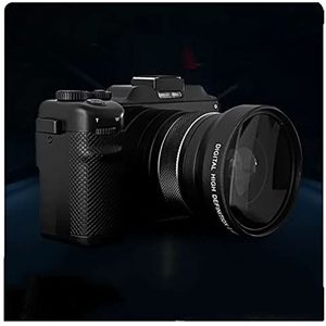 Videocamera, Groothoek 48MP Digitale Foto Camera Diy Frame for Achter Dual Lens Selfie Camcorder for Fotografie 18X 4K Video Camera(No TF Card,With Wide)