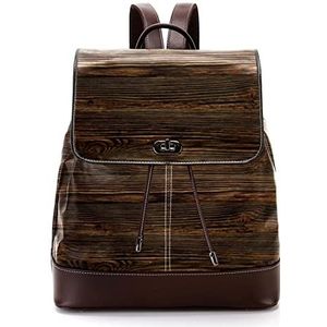 Vintage bruin hout gepersonaliseerde schooltassen boekentassen voor tiener, Meerkleurig, 27x12.3x32cm, Rugzak Rugzakken