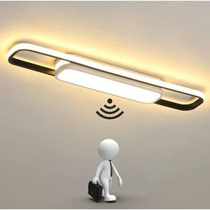 LED hal plafondlamp met bewegingsmelder sensor binnenlamp moderne plafond licht met daglicht sensor plafondverlichting voor gang balkon woonkamer slaapkamer gangpad trappen veranda lamp, 3000K (80cm)
