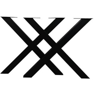 Tafelpoten X-leg - 80x10x72 - Gepoedercoat zwart - Metaal