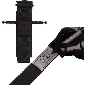 Tactische Tourniquet, Reddingsapparaat Met Één Hand, Nooduitrusting For Buiten, Bevestigingsstang Van Aluminiumlegering, 106 Cm, Tijdregistratie, Afneembare Gesp(10pcs)