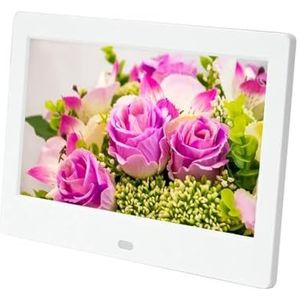 7 Inch LED Digitale Foto Fotolijst IPS Volledig Scherm Fotoalbum 800 X 480 Album Muziek Video Eenvoudig Delen Momenten(White)