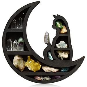 Pleayietoopiatiey Hout Kristallen Rack Muur Opknoping Tafel Staande Display Plank Opslag Houder Indoor Huishouden Woonkamer Organizer Art Ambachten Type 2
