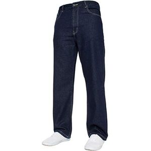 Heren rechte been jeans basic zwaar werk denim broek grote lange kingsize maten, Indigo, 36W / 30L