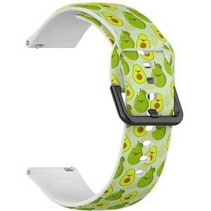 RYANUKA Compatibel met Ticwatch Pro 3 Ultra GPS/Pro 3 GPS/Pro 4G LTE/E2/S2 (schattig lachend avocado-ontwerp) 22 mm zachte siliconen sportband armband armband, Siliconen, Geen edelsteen