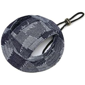 Huisdier Sunbonnet Zomer Outdoor Dierbenodigdheden Canvas Hond Cap Puppy Grooming Dress Up Hoed Puppy Hoed Hoofddeksels Casual Leuke Hond Zonnehoed voor Huisdier Reizen (kleur: Zwart Denim, Maat: M)