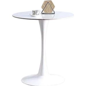 GZDZ Eindtafel - Sofa Tafel Kleine Ronde Bijzettafels - Metalen Eindtafel - Accent Salontafel - Buiten en Binnen Snacktafel voor Woonkamer Slaapkamer Thuiskantoor Receptieruimte (Wit, 80x74cm)