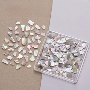 6 rasters natuurlijke schelp sieraden voor nagelkunst doos vlokken dunne illusie manicure bedels abalone plakjes stenen voor nagels strass-grijs groen