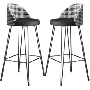 Bar Comfortabele barkrukken set van 2, lederen hoge kruk for pub koffie thuis eetkamer keuken, modern design krukken met metalen poten Krukken (Size : 65CM)