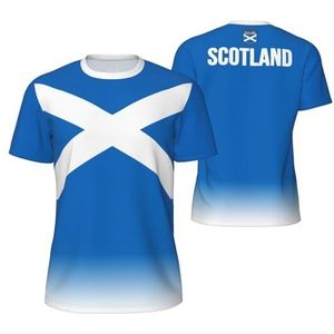 Sport Mesh T-Shirt Schotland Vlag voor Running Bike Voetbal Tennis Voetbal Fitness Tees 3D Gedrukt, Meerkleurig, S