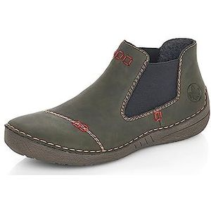 Rieker DAMES Enkellaarzen 52590, Vrouwen Chelsea Laarzen,laarzen,halve laarzen,bootie,sliplaars,plat,Groen (grün / 54),36 EU / 3.5 UK