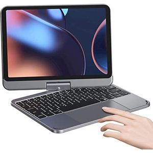 doqo iPad Mini 6-hoesje met toetsenbord: 2021 8,3 inch 6e generatie, touchpad 7 kleuren draadloos toetsenbord met achtergrondverlichting, 360 draaibare iPad Mini 6-toetsenbord, slanke beschermhoes