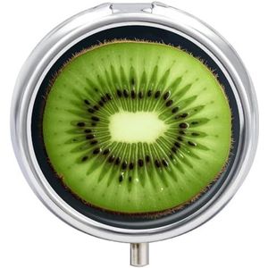 Kiwi Slice Pillendoos Waterdichte Draagbare Geneeskunde Pillendoosje Vochtbestendig Metalen Reizen Pillendoos met 3 Compartimenten Medicijnkoffer
