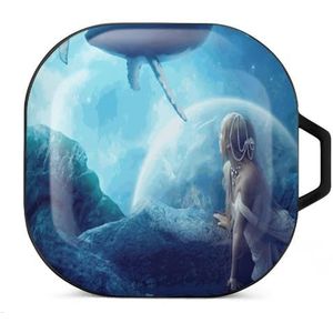 Prachtige onderwaterwereld oordopjes hoesje compatibel met Samsung hard shell beschermhoes zwart stijl