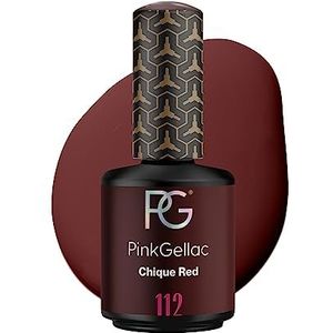 Pink Gellac Gellak - 112 Chique Red 15 ml - UV Gel Nagellak Rood - Eenvoudig aan te brengen Nagellak voor 14 Dagen Salonkwaliteit - Veganistische Gellak gemaakt in Nederland