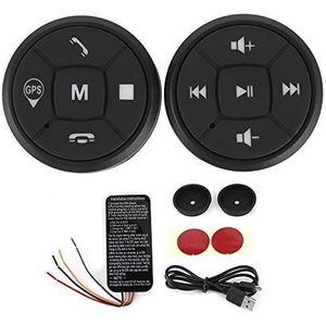 Knop media afstandsbediening voor stuurwiel draagbare draadloze bluetooth auto afstandsbediening telefoongesprekken muziek gps controller