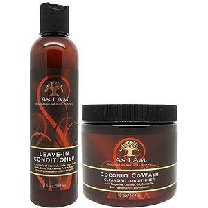 As I Am Leave-in Conditioner 8oz, Coconut Cowash Cleansing Conditioner 16oz""SET"" van I AM