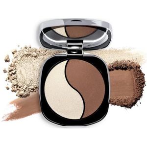 NEO MAKE UP Contouring Palette met spiegel, bronzer & highlighter set met spiegel, intense serum bronzing en highlighting poeder, koele huidtinten, 02 Ice Milkshake