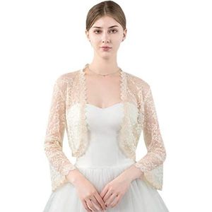 ACVIP - Bolero - Champagne - Kort - Bloemenkant - Jasje voor Dames