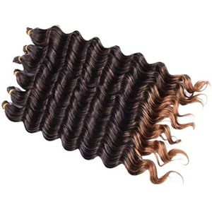 Diepe krullende twist synthetisch haar haakvlechten zwart ombre vlechthaar diepe golf for vrouwen(T1B/Red)