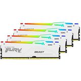 Kingston FURY Beast White RGB XMP DDR5 64GB 6000MT/s CL40 DIMM Desktop Gaming Memory (Kit van 4) - KF560C40BWAK4-64