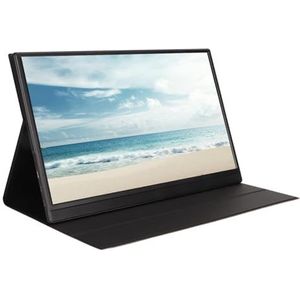 15,6 Inch Draagbare Monitor, 1080P Mobiele Monitor met Kijkhoek van 178 Graden, Dubbele Luidspreker, Monitor voor Pc, Laptop, PS5, Telefoons (EU-stekker)