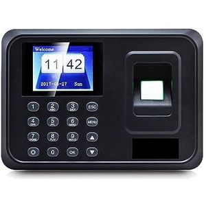 Inklokken in Machine, A01 Biometrisch aanwezigheidssysteem USB-vingerafdruklezer Prikklok Werknemercontrolemachine Elektronisch apparaat Spaans Spanje Kantoorponsklok(Size:English)