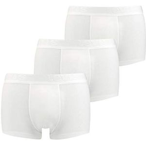 Levi's 3-Pack Heren Premium Trunk Boxershorts Heren Onderbroek Broek Ondergoed, Kleur: Wit, Maat:M, Wit