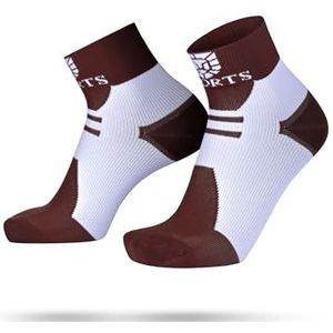SWORTS Vital Compressiekousen kort · plantaire fasciitis sokken hielspoor · uniseks compressiesokken · voor sport en dagelijks gebruik, wit/bordeauxrood, L