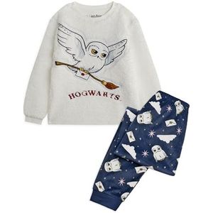 Harry Potter kinderpyjamaset | Hogwarts Hedwig Sherpafleecetop met lange mouwen en loungewearbroek met all-over print | Complete bijpassende nachtkledingbundel | Film Magic Merchandise kleding cadeau