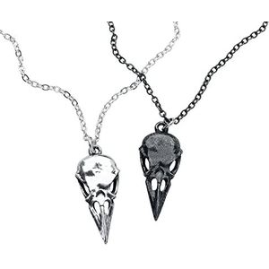 Alchemy Gothic Coeur Crane Necklace Halsketting zwart-zilverkleurig