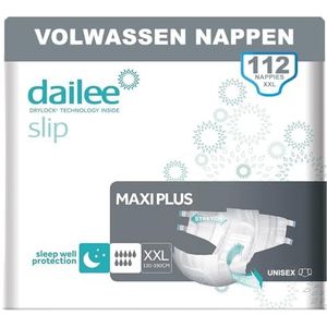 Dailee Slip MaxiPlus XXL - 112x Incontinentie Slips - 4 pakketten van 28 stuks, Absorptie 8,5 druppels - panty slip absorberende incontinentie Vrouwen Mannen