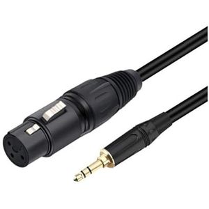 3.5mm naar 3Pin XLR Vrouwelijke Kabel Ongebalanceerde 1/8 inch MI-N Jack TRS Stereo Male naar XLR Vrouwelijke Microfoon audio Kabel (Color : Black Red, Size : 10m)