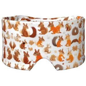 Leuke Eekhoorns Print Slaap Oog Oor Masker Zachte en Comfortabele Oogblinder Blinddoek Schaduw voor Mannen Vrouwen