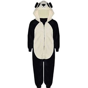 A2Z 4 Kids Meisjes Jongens Fleece Onesie Eendelig Capuchon Dier Superzachte Panda - E.Soft Panda 7-8