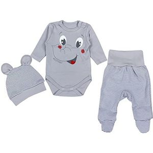 TupTam Babykleding Set met Opdruk 3-delig, Olifant Grijs, 68