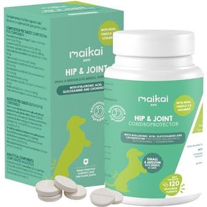 MAIKAI Gelenktabletten für Große und Riesige Hunde – 120 Tabletten – Gelenk- & Entzündungshemmend – Hochdosiertes Glucosamin, Chondroitin, MSM & Hyaluronsäure für Maximale Gelenkgesundheit
