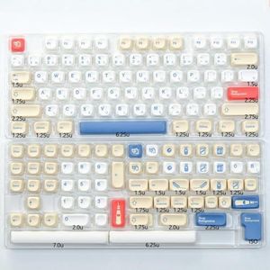 QPSJXN KBDIY KOA KEYCAPS 140 PBT KEYCAP MOA Japanse Koreaanse Russische stijl 7U ISO voor mechanische toetsenborden (GMK Soymilk-JA)