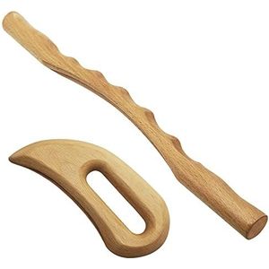Houten Gua Sha Massage Tool Hout Massage Tool incl. Therapie Massage Tool Lymfedrainage Tool voor Anti-Cellulitis 2 Stuks/Set