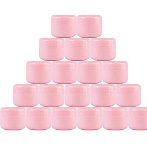 20 ml roze plastic pot leeg navulbare make-up potten gezicht crème lippenbalsem lotion cosmetische opslag container reizen potten (pak van 30)