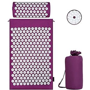 Acupressuurset acupressuurmat met kussen voor een weldadige ontspanning en massage, ter verlichting van rugpijn, hoofd- en nekpijn, stimuleert energiepunten in het lichaam en werkt stimulerend