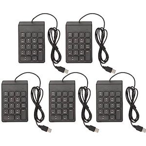 Cijfertoetsenblok, Bedraad Numeriek Toetsenblok Ergonomische USB-aansluiting 18 Toetsen Op Grote Schaal Gebruikt Plug and Play voor Kantoor (5 stuks)