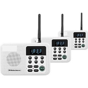 Walkie-talkie, Wireless Home Intercom Systeem for Huis Bedrijfskantoren Intercom 1 Mijl Bereik 22 Kanaals 100 Digitale Code Scherm(White)