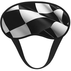 Slaapmasker voor zijslaper zijden slaapmaskers met elastische band, super zachte oogslaapschaduwhoes, zwart wit vlaggenpatroon, verduisterend nachtblinddoek voor vrouwen mannen reizen