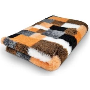 Topmast Vetbedden, 2 Stuks, Antislip Hondenmat, 75 x 50 cm, Patchwork, Oranje, Machinewasbaar, Voor Honden en Puppy's (Small)