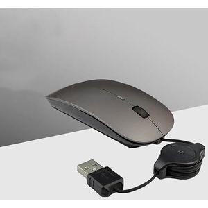 Notebook computer telescopische bedrade muis mute USB optische muis office games (grijs)