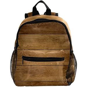 Leuke Fashion Mini Rugzak Pack Bag bruin hout tegels patroon, Meerkleurig, 25.4x10x30 CM/10x4x12 in, Rugzak Rugzakken