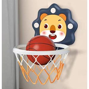 Indoor Hangende Basketbalring, Ponsvrij Hangend Basketbalbord voor Kinderen 709H Kleine Inductiescoring Opvouwbaar Plastic voor Fitness (Blauw)